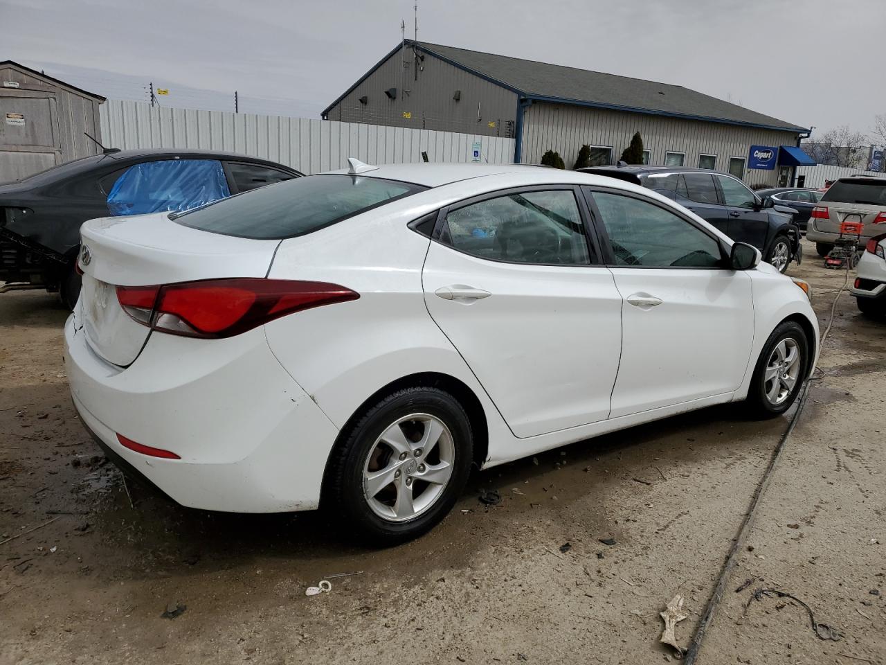 2014 Hyundai Elantra VIN 5NPDH4AE4EH467623 Copart auction photo, rear end damage thumbnail 3