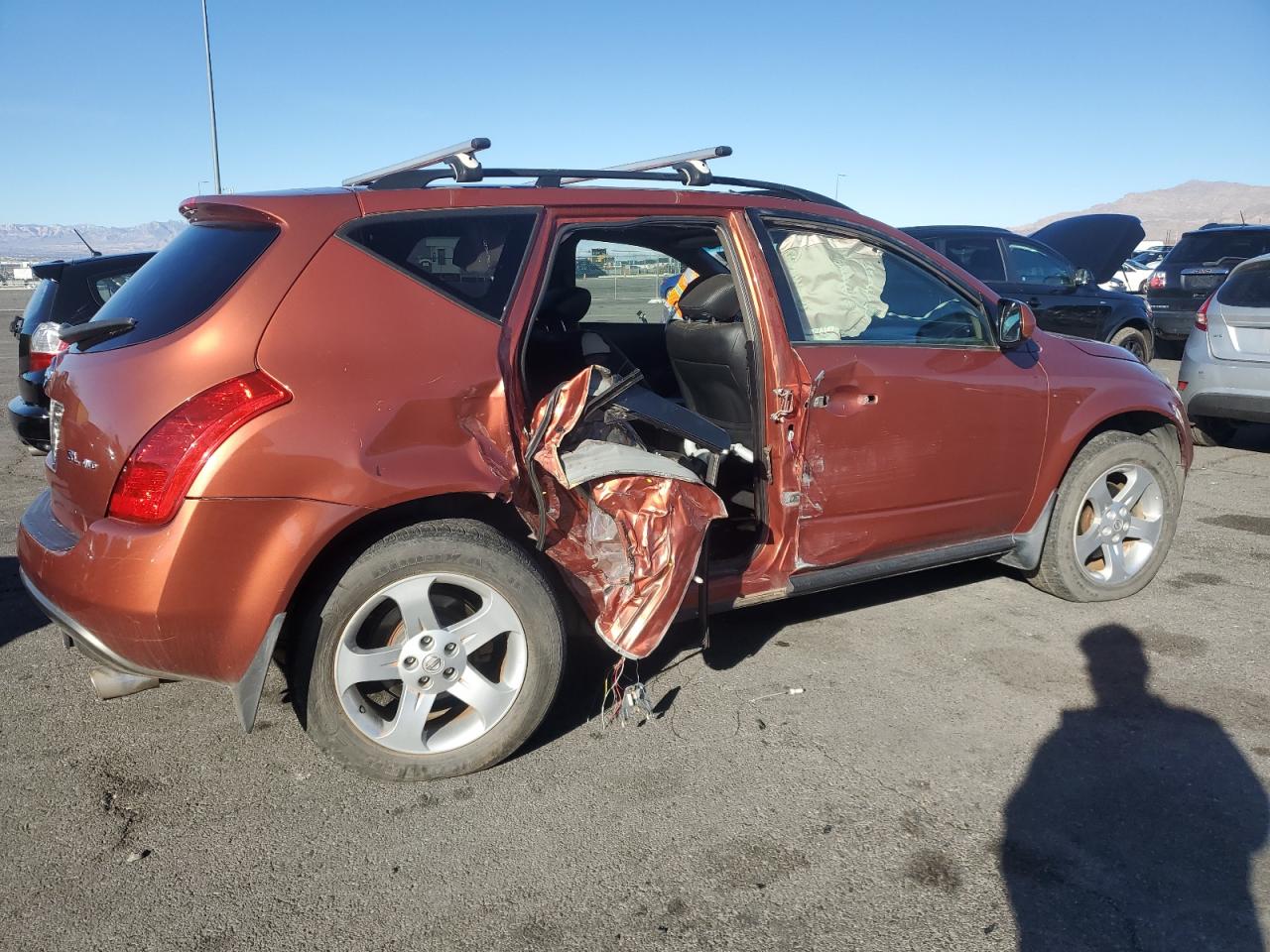 2004 Nissan Murano VIN JN8AZ08W94W302638 Copart auction photo, side damage thumbnail 3