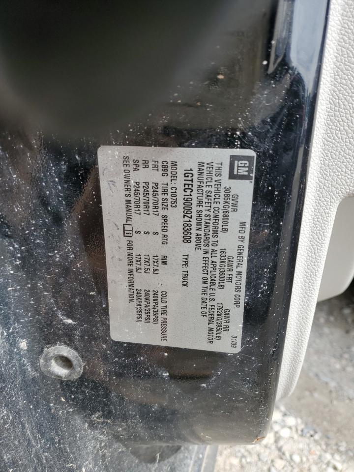 2009 GMC Sierra VIN 1GTEC19009Z183608 Copart auction photo, front end / side damage thumbnail 12