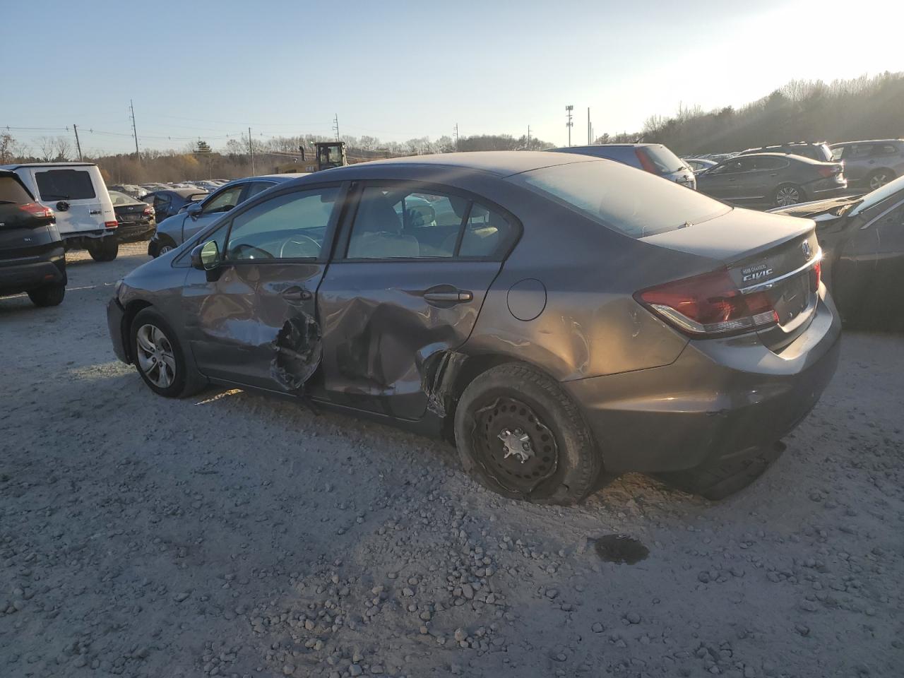 2015 Honda Civic VIN 19XFB2F58FE024419 Copart auction photo, side damage thumbnail 2