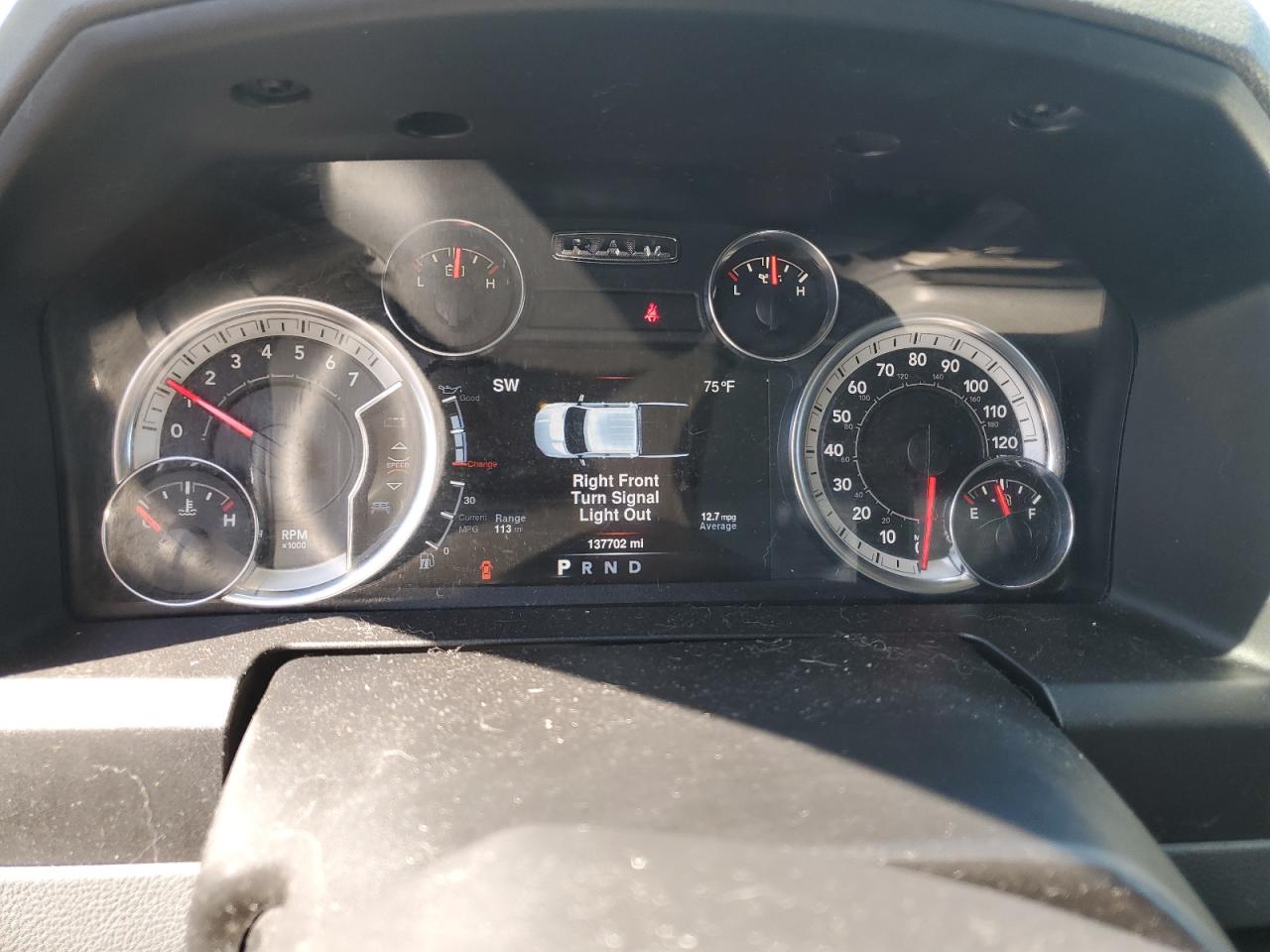 2013 RAM 1500 VIN 1C6RR7LT7DS643071 Copart auction photo, front end / undercarriage damage thumbnail 9