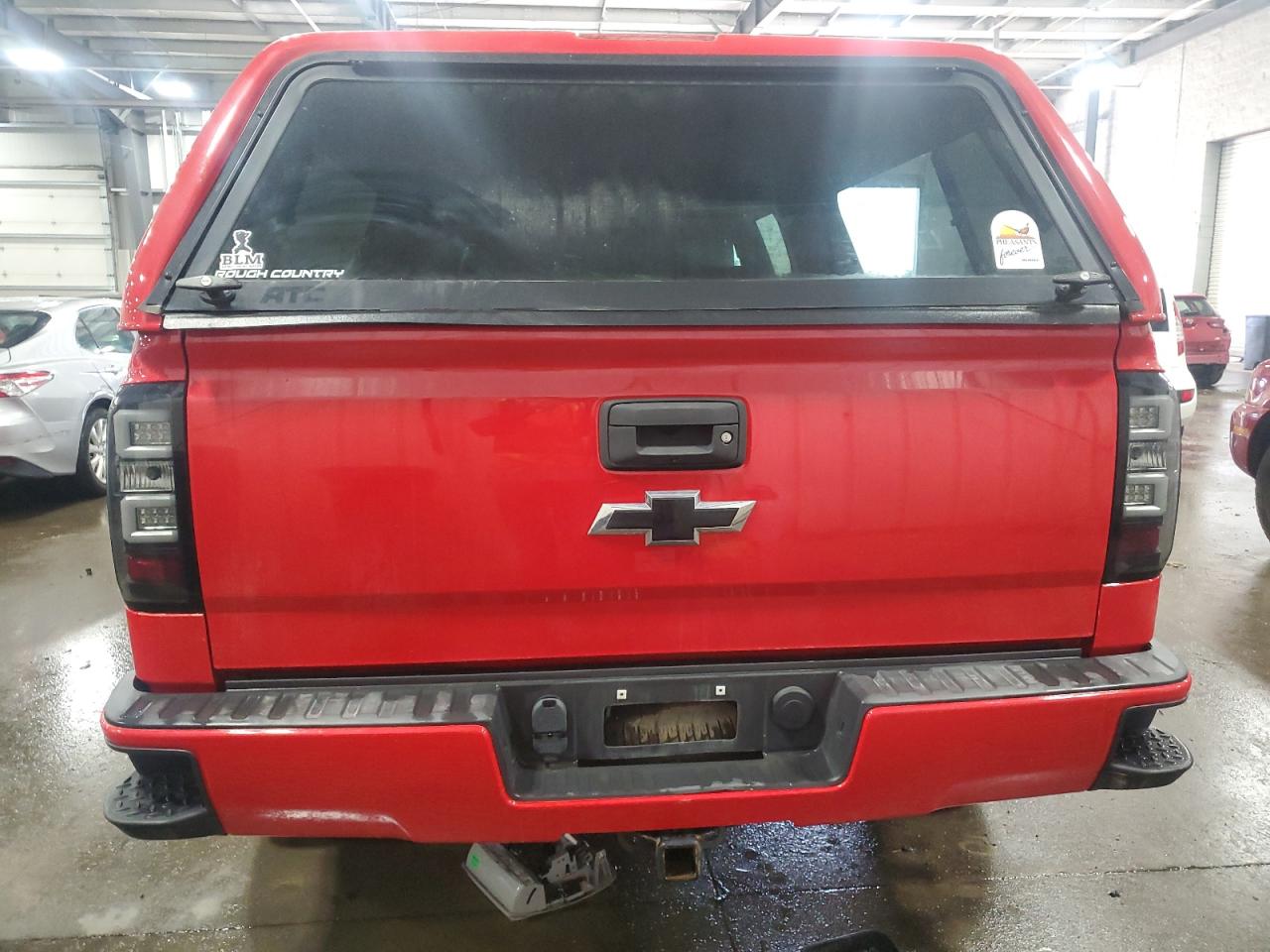 2018 Chevrolet Silverado VIN 3GCUKREH6JG424133 Copart auction photo, top/roof / front end damage thumbnail 6