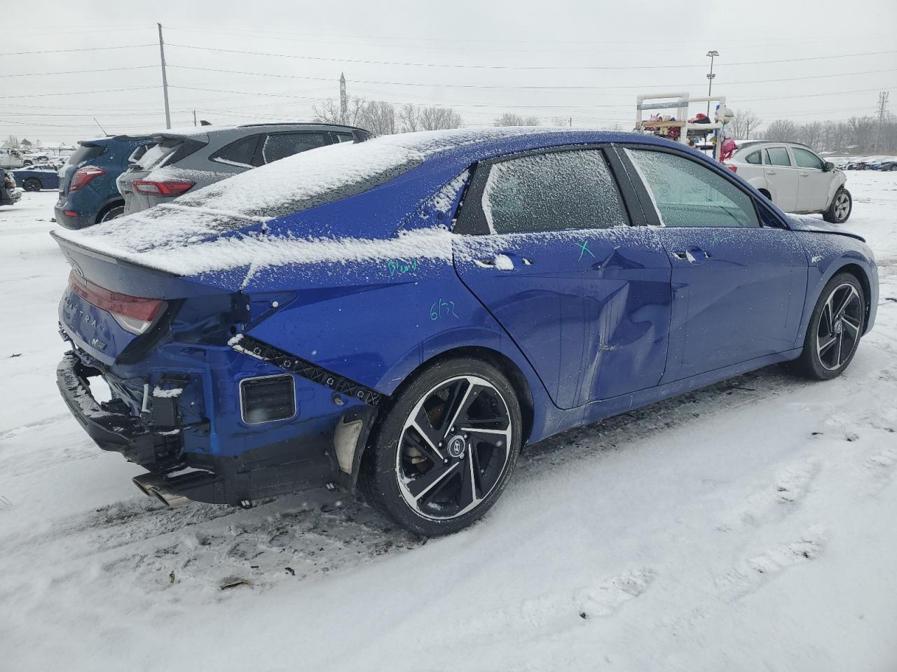 2023 Hyundai Elantra VIN KMHLR4AF6PU495266 Copart auction photo, undercarriage / rear end damage thumbnail 3