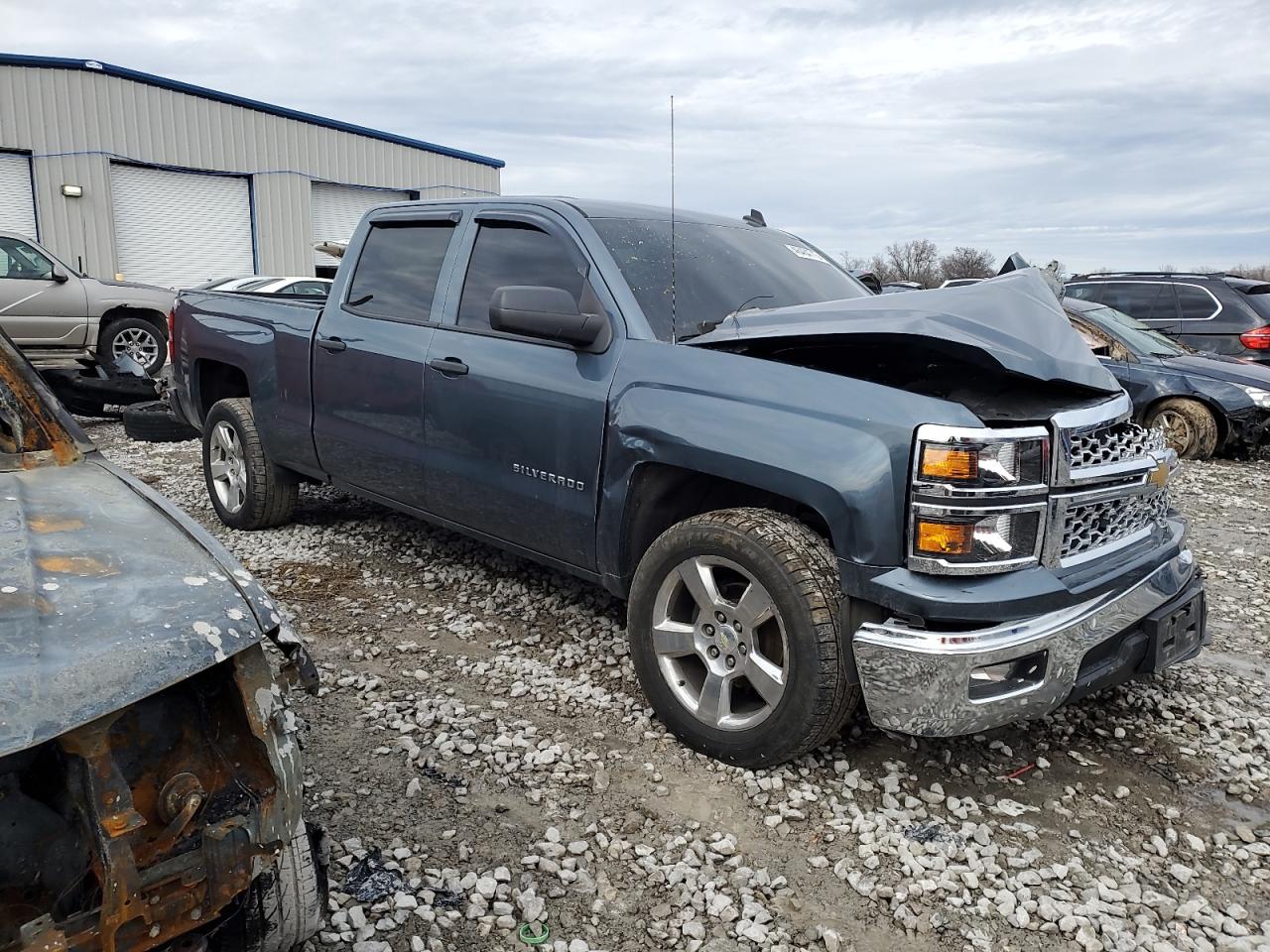 2014 Chevrolet Silverado VIN 3GCPCRECXEG480550 Copart auction photo, front end / all over damage thumbnail 4