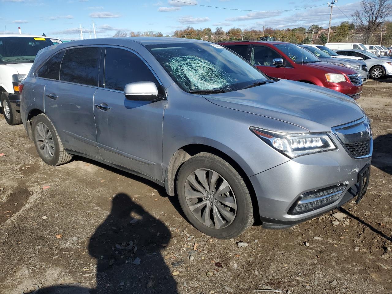 2016 Acura MDX VIN 5FRYD3H4XGB005376 Copart auction photo, vandalism / front end damage thumbnail 4