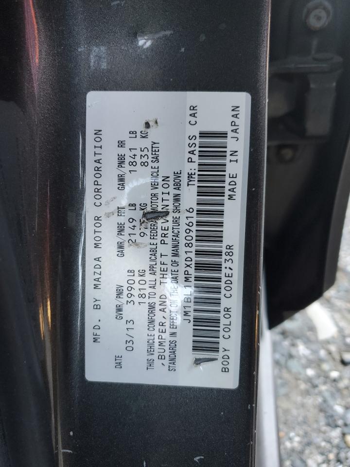 2013 Mazda 3 VIN JM1BL1MPXD1809616 Copart auction photo, front end damage thumbnail 13