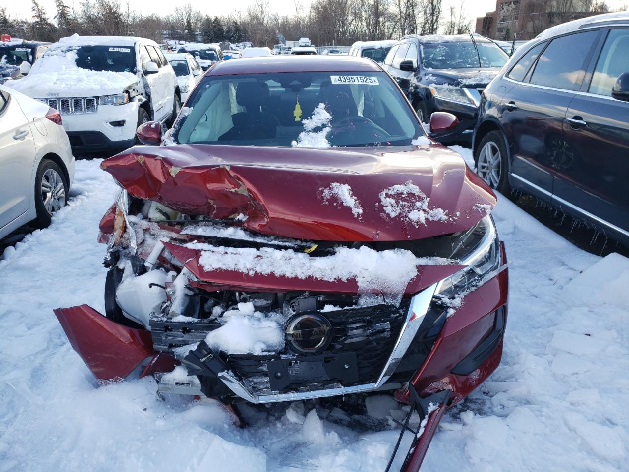 2022 Nissan Sentra VIN 3N1AB8CV1NY299065 Copart auction photo, front end / side damage thumbnail 5