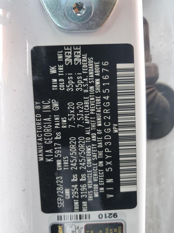 2024 KIA Telluride VIN 5XYP3DGC2RG451676 Copart auction photo, front end damage thumbnail 14