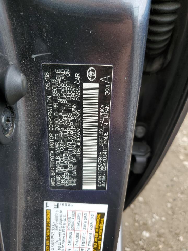 2009 Toyota Corolla VIN JTDBL40E599055295 Copart auction photo, front end / rear end damage thumbnail 14