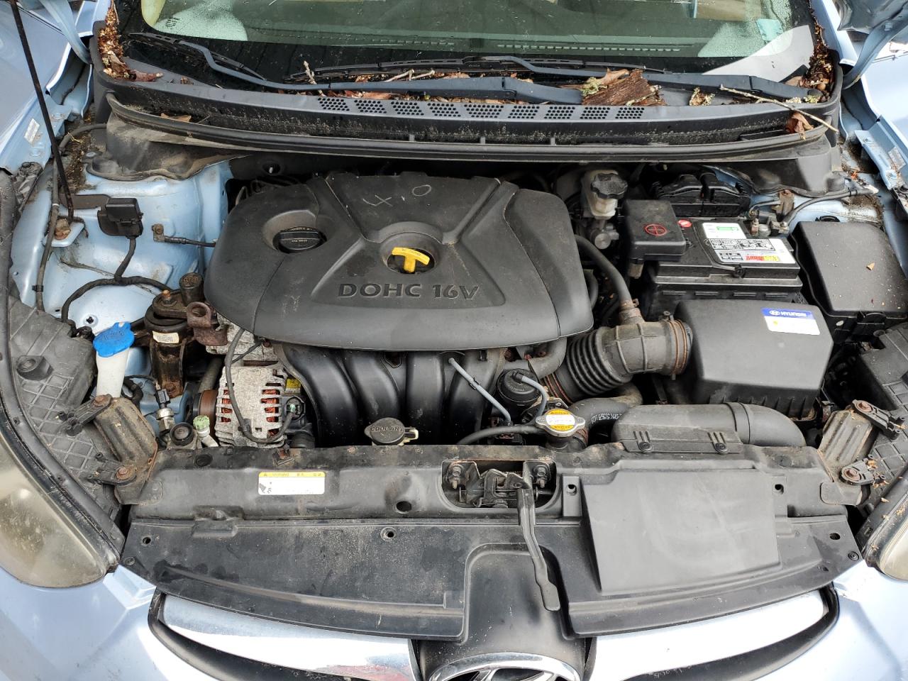 2011 Hyundai Elantra VIN KMHDH4AE4BU136084 Copart auction photo, all over / top/roof damage thumbnail 11
