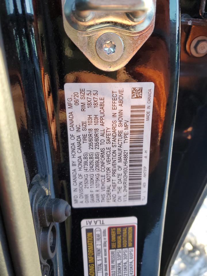 2020 Honda CR-V VIN 2HKRW2H50LH648821 Copart auction photo, side damage thumbnail 13