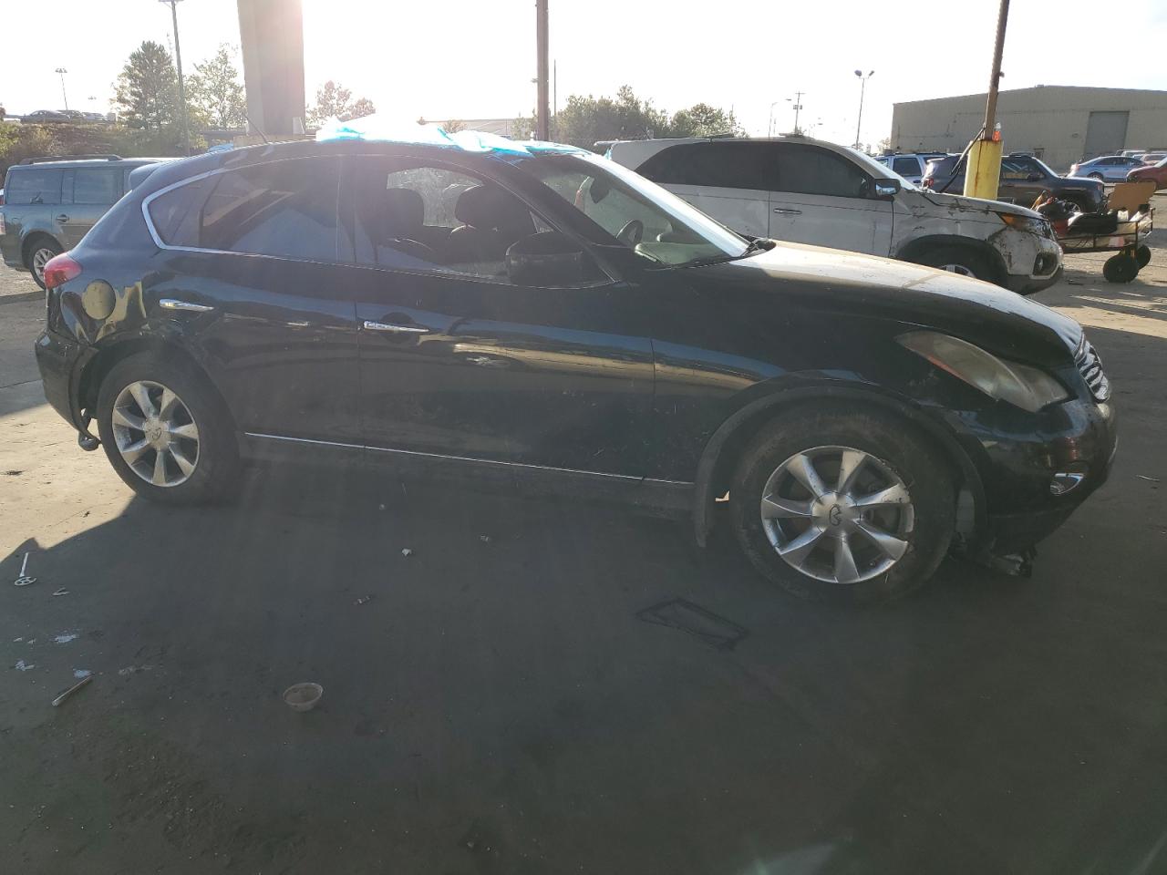 2010 Infiniti EX VIN JN1AJ0HR7AM753493 Copart auction photo, top/roof damage thumbnail 4
