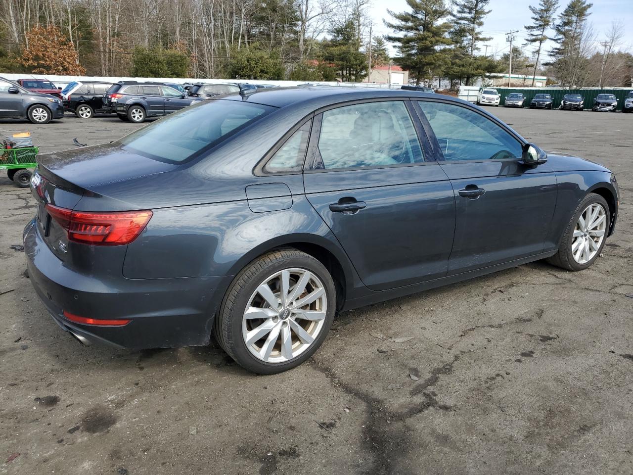 2017 Audi A4 VIN WAUANAF45HN015756 Copart auction photo, side / rear end damage thumbnail 3