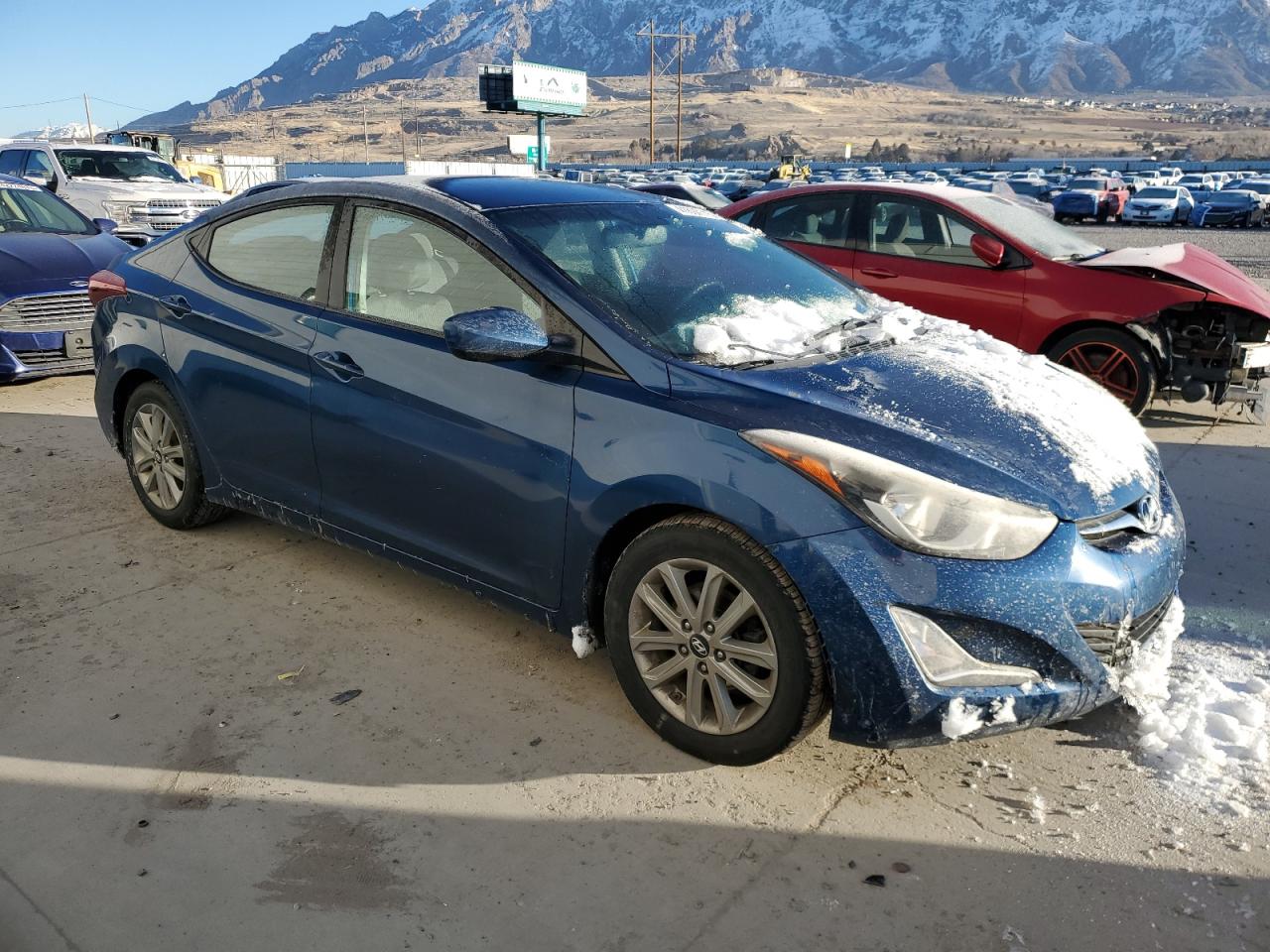 2015 Hyundai Elantra VIN KMHDH4AE9FU300290 Copart auction photo, front end / rear end damage thumbnail 4