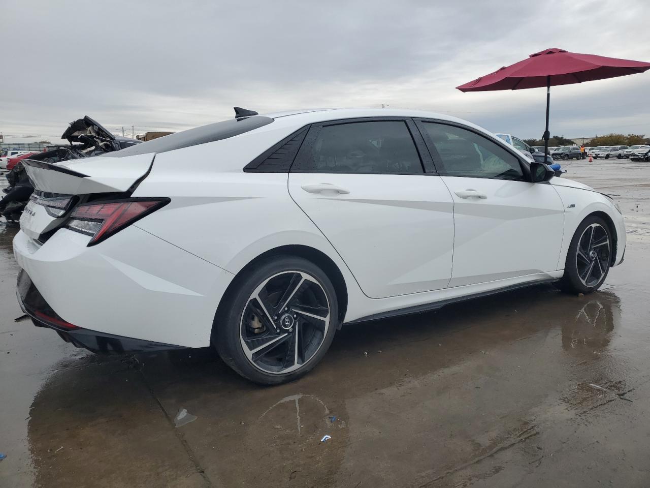 2022 Hyundai Elantra VIN KMHLR4AF5NU315515 Copart auction photo, front end / side damage thumbnail 3