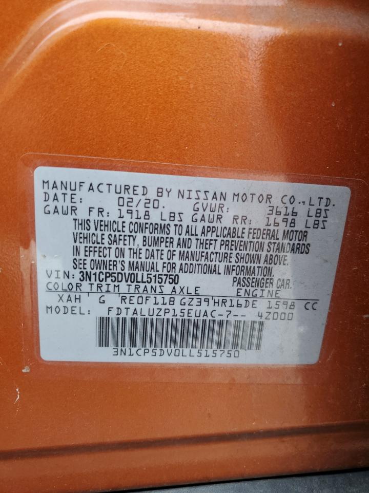 2020 Nissan Kicks VIN 3N1CP5DV0LL515750 Copart auction photo, front end damage thumbnail 16