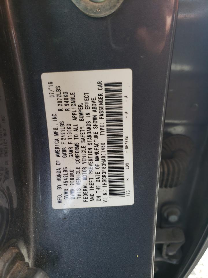2017 Honda Accord VIN 1HGCR3F83HA001460 Copart auction photo, side damage thumbnail 13