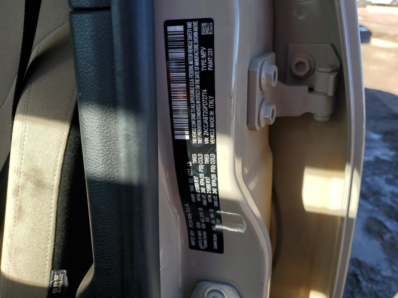 2016 Jeep Renegade VIN ZACCJABT2GPD72774 Copart auction photo, front end / side damage thumbnail 16