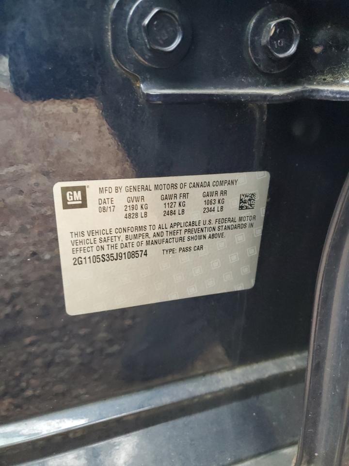 2018 Chevrolet Impala VIN 2G1105S35J9108574 Copart auction photo, front end / side damage thumbnail 14