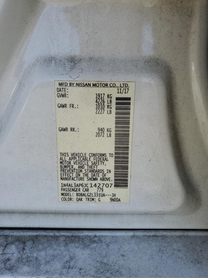 2018 Nissan Altima VIN 1N4AL3AP6JC142707 Copart auction photo, front end / minor dent/scratches damage thumbnail 14