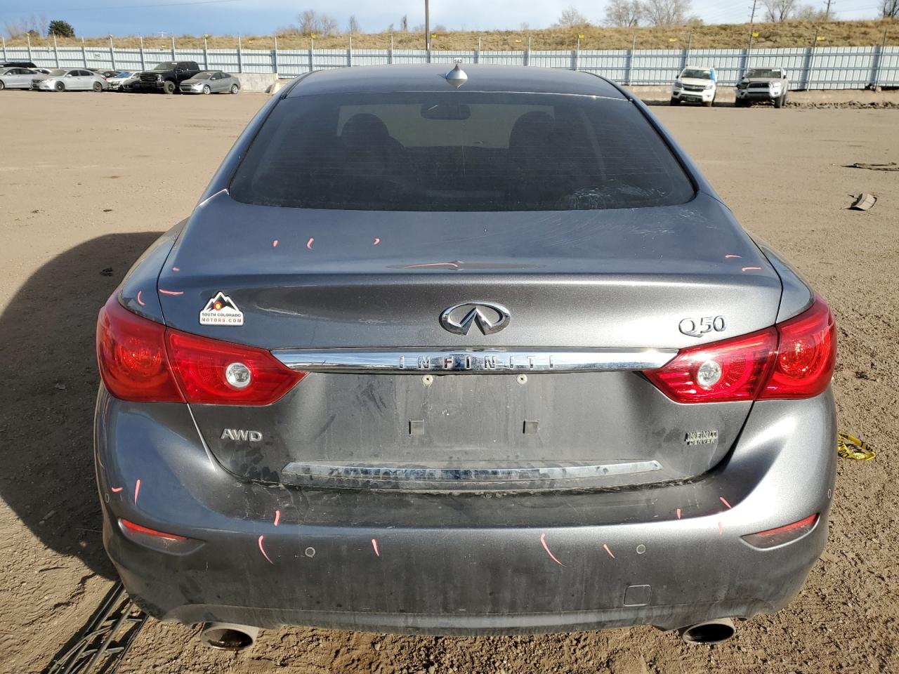 2014 Infiniti Q50 VIN JN1BV7ARXEM680699 Copart auction photo, front end damage thumbnail 6