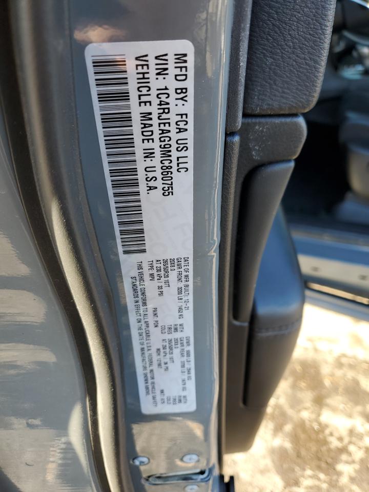 2021 Jeep Grand Cherokee VIN 1C4RJEAG9MC860755 Copart auction photo, front end / undercarriage damage thumbnail 15
