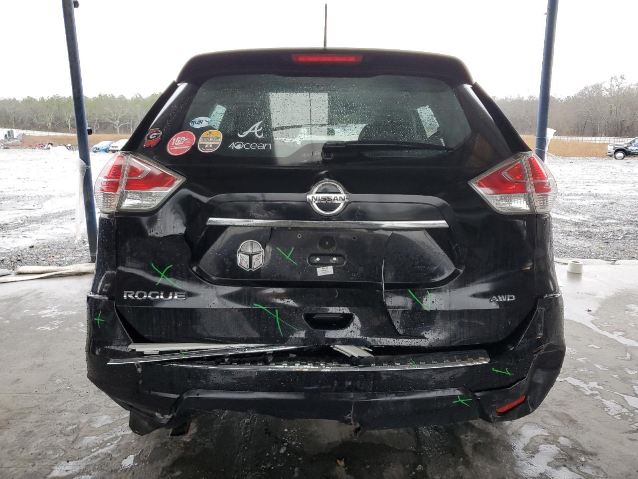 2016 Nissan Rogue VIN KNMAT2MV3GP660693 Copart auction photo, rear end damage thumbnail 6