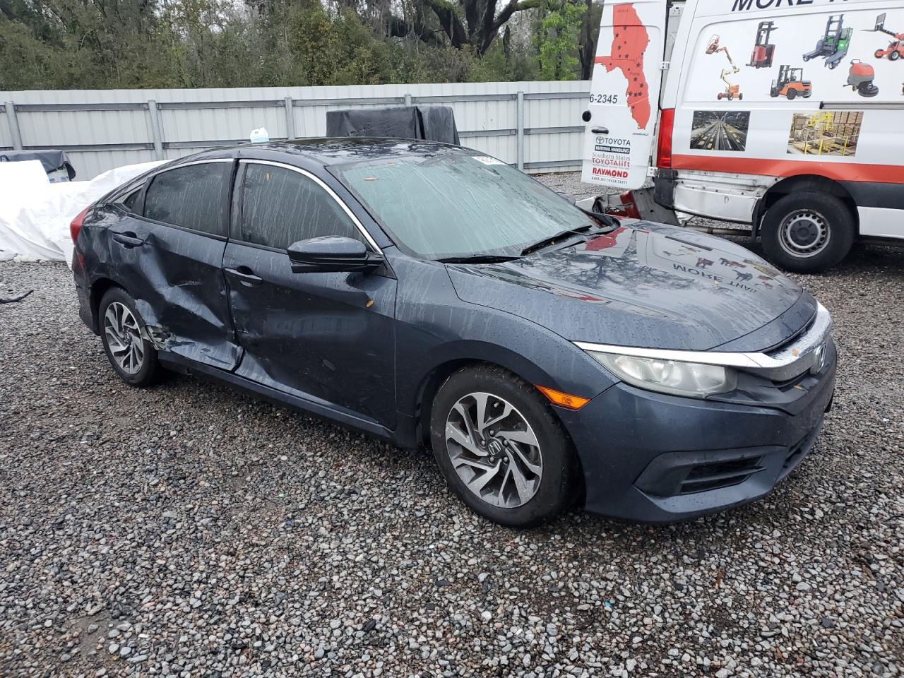 2018 Honda Civic VIN 19XFC2F70JE001739 Copart auction photo, side damage thumbnail 4