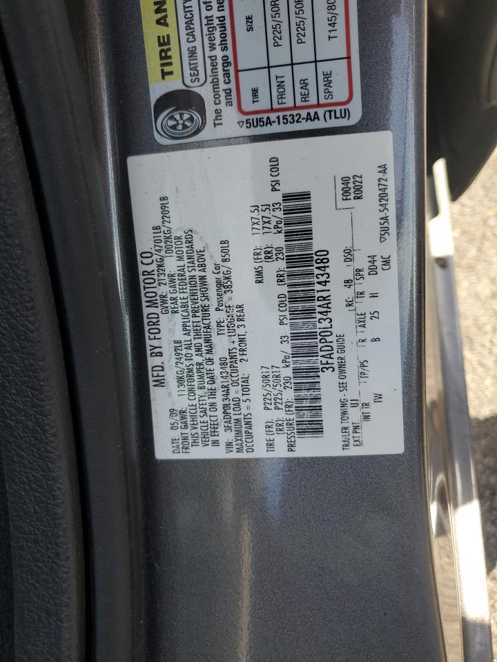 2010 Ford Fusion VIN 3FADP0L34AR143480 Copart auction photo, all over damage thumbnail 12