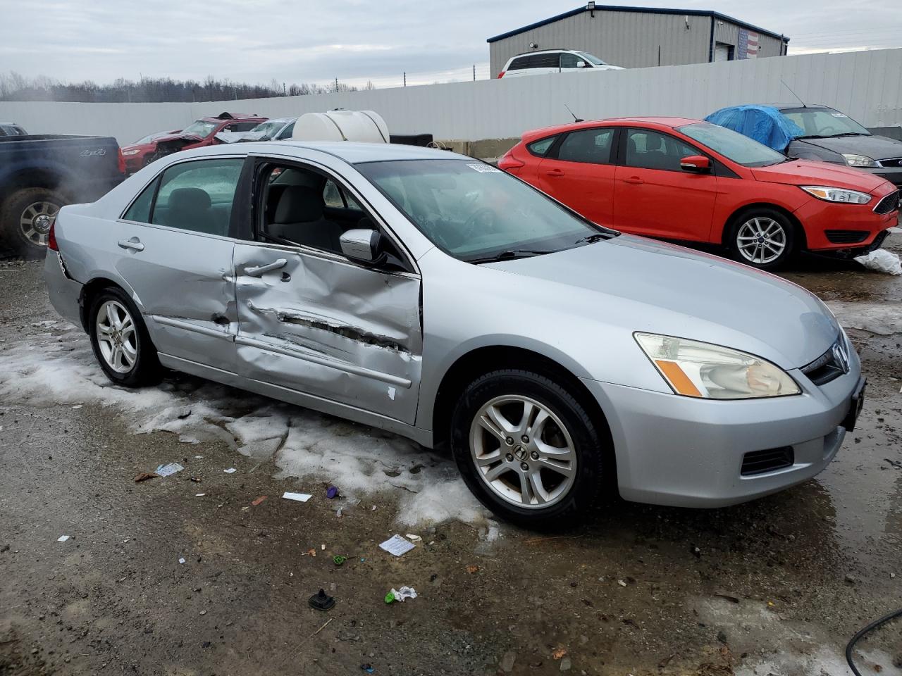 2006 Honda Accord VIN 1HGCM563X6A148743 Copart auction photo, side / rear end damage thumbnail 4