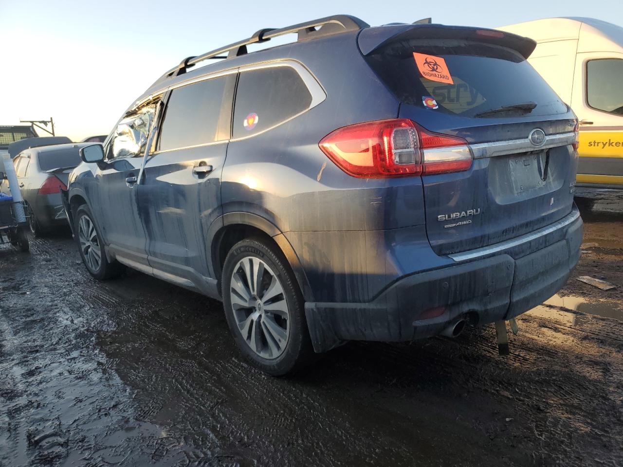 2019 Subaru Ascent VIN 4S4WMAMD0K3445272 Copart auction photo, side / front end damage thumbnail 2
