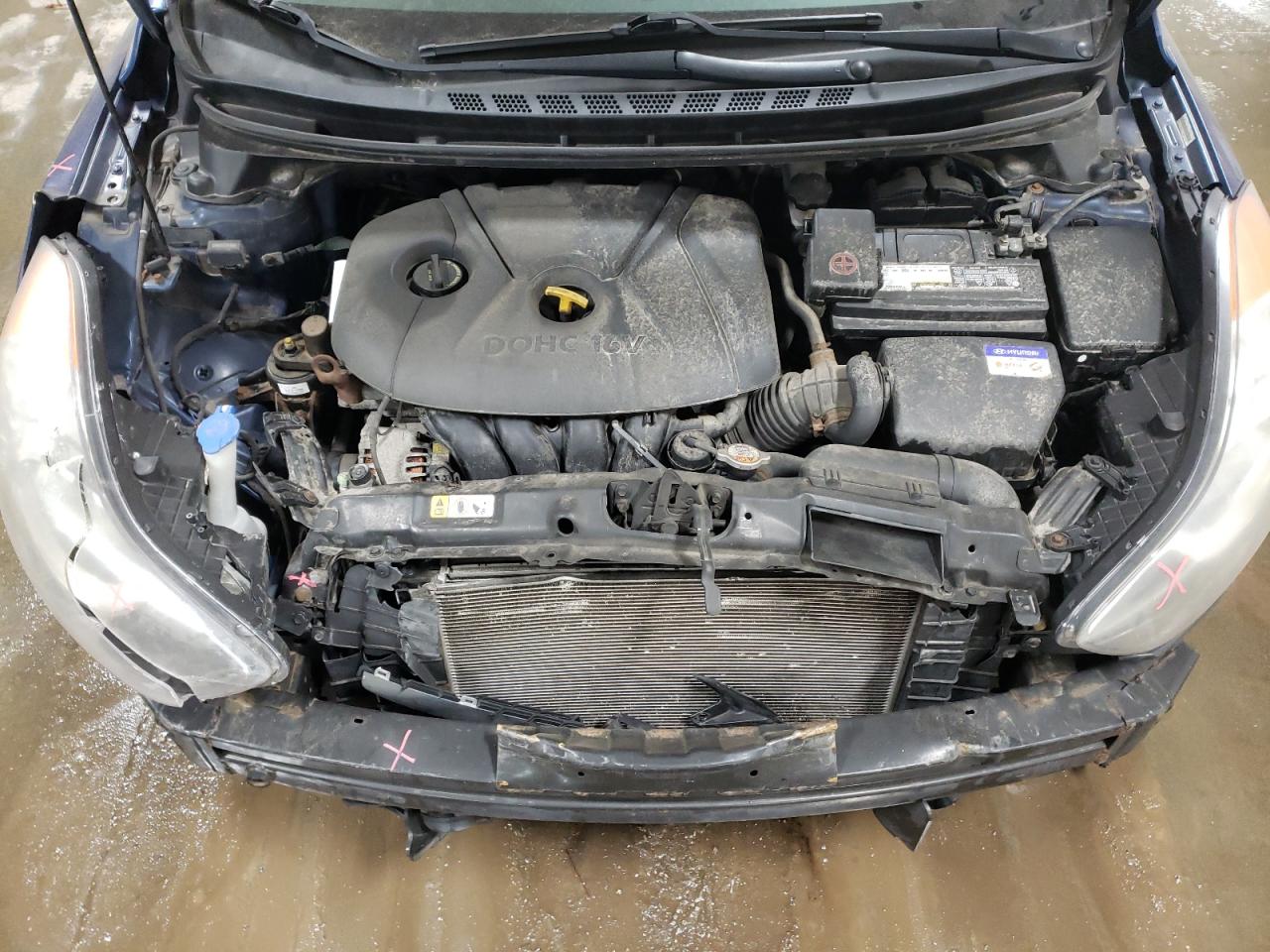 2013 Hyundai Elantra VIN KMHDH4AE0DU734093 Copart auction photo, front end damage thumbnail 11