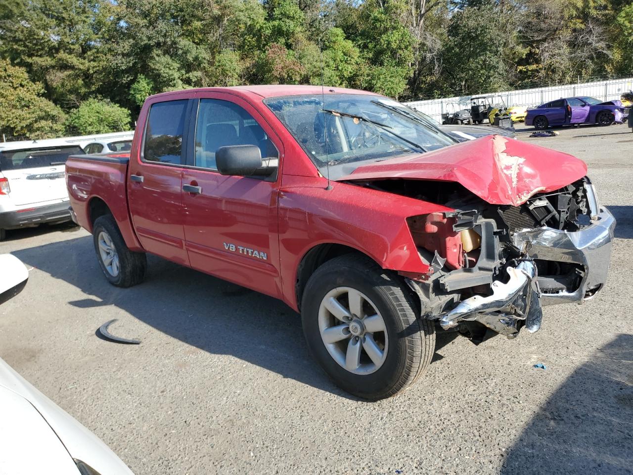 2010 Nissan Titan VIN 1N6AA0EKXAN323551 Copart auction photo, front end / side damage thumbnail 4
