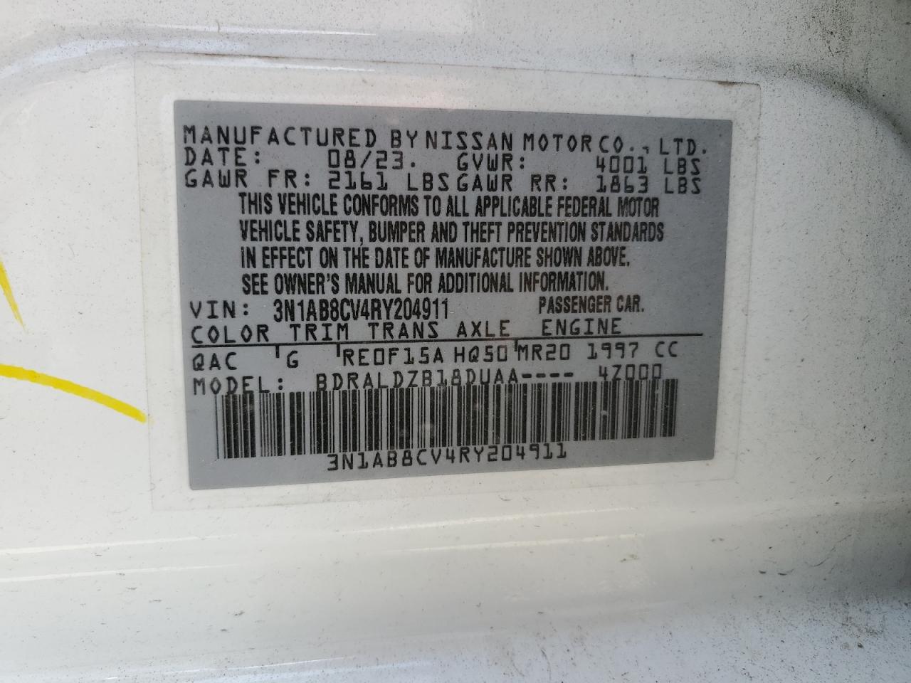 2024 Nissan Sentra VIN 3N1AB8CV4RY204911 Copart auction photo, front end damage thumbnail 12