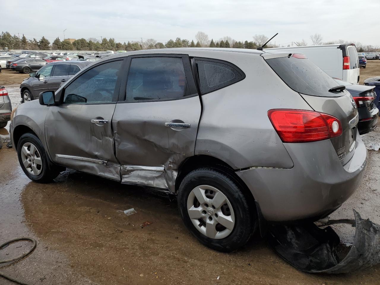 2014 Nissan Rogue VIN JN8AS5MV3EW202115 Copart auction photo, side / rear end damage thumbnail 2