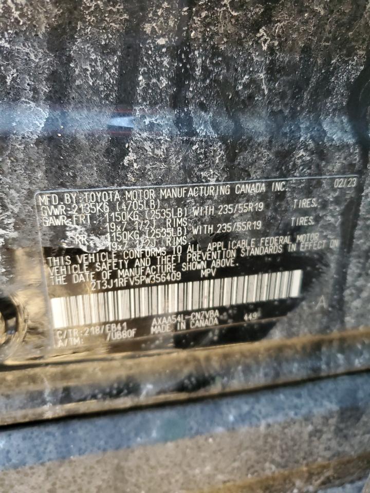 2023 Toyota RAV 4 VIN 2T3J1RFV5PW356409 Copart auction photo, front end damage thumbnail 13