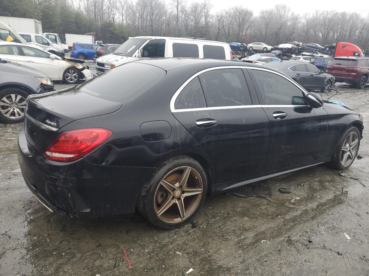 2015 Mercedes-Benz C-klasse VIN 55SWF4KB1FU036450 Copart auction photo, front end damage thumbnail 3
