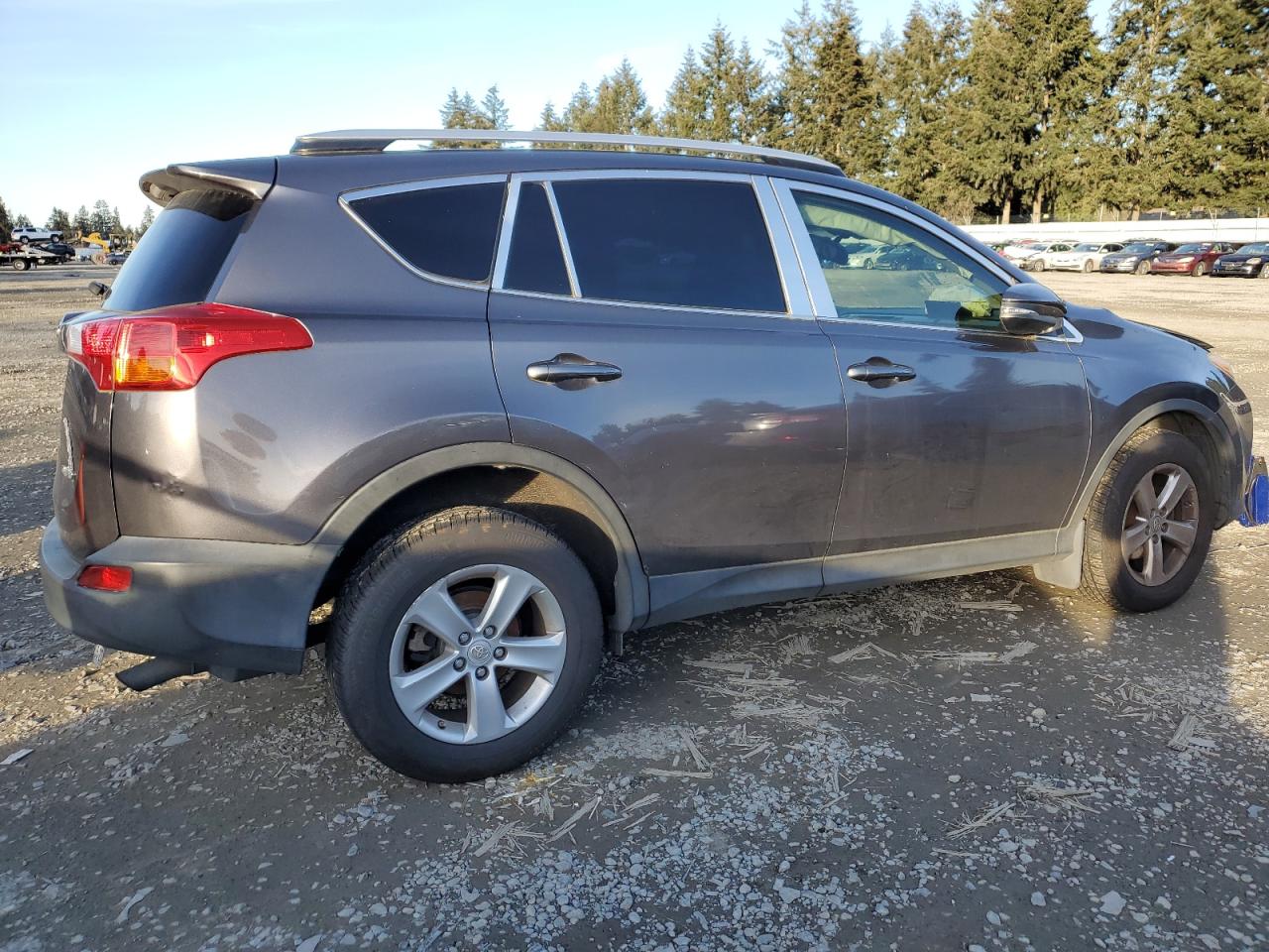 2014 Toyota RAV 4 VIN JTMYFREVXEJ008098 Copart auction photo, front end / side damage thumbnail 3