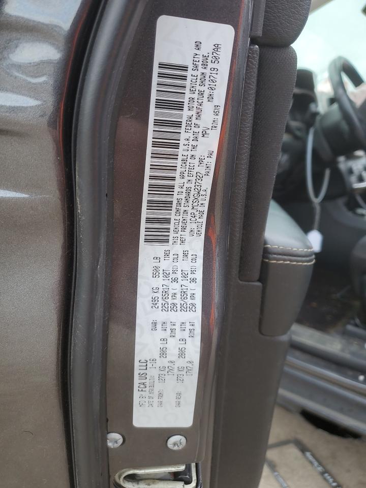 2016 Jeep Grand Cherokee VIN 1C4PJMCSXGW237327 Copart auction photo, front end damage thumbnail 14