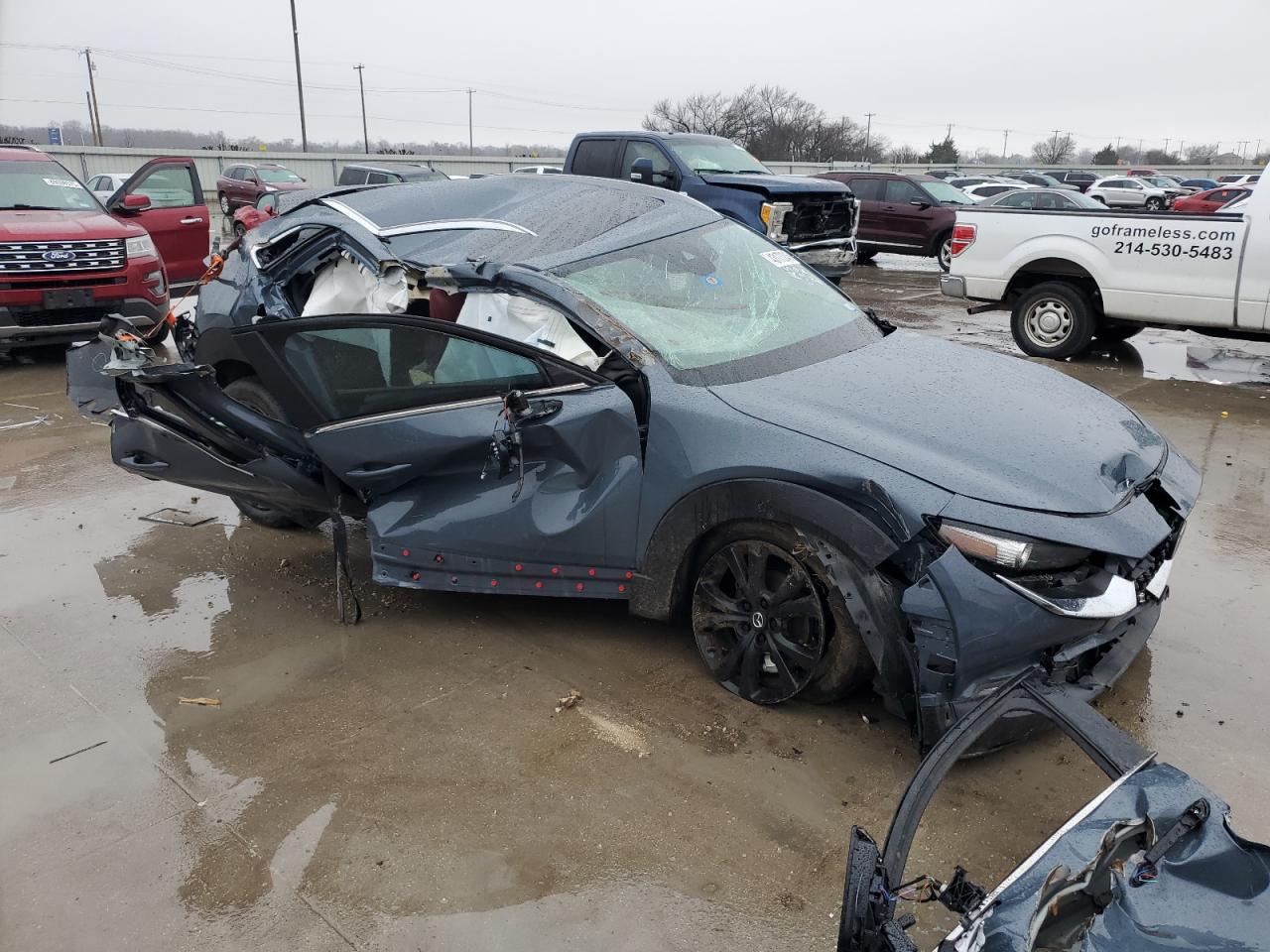 2022 Mazda CX-30 VIN 3MVDMBCL8NM455642 Copart auction photo, all over damage thumbnail 4