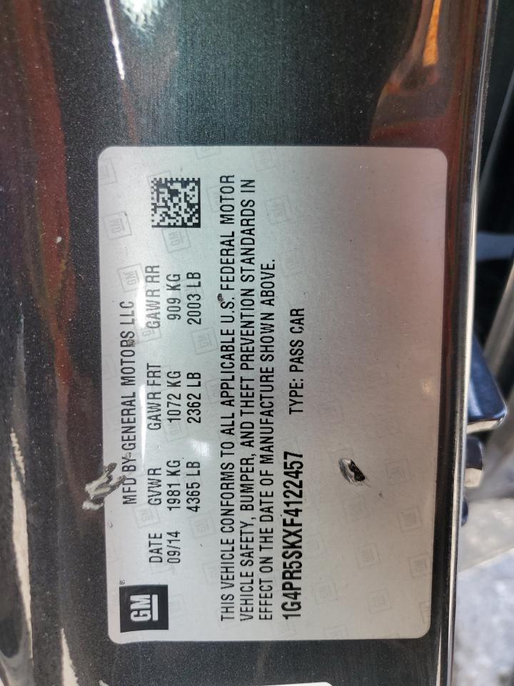 2015 Buick Verano VIN 1G4PR5SKXF4122457 Copart auction photo, all over / undercarriage damage thumbnail 15