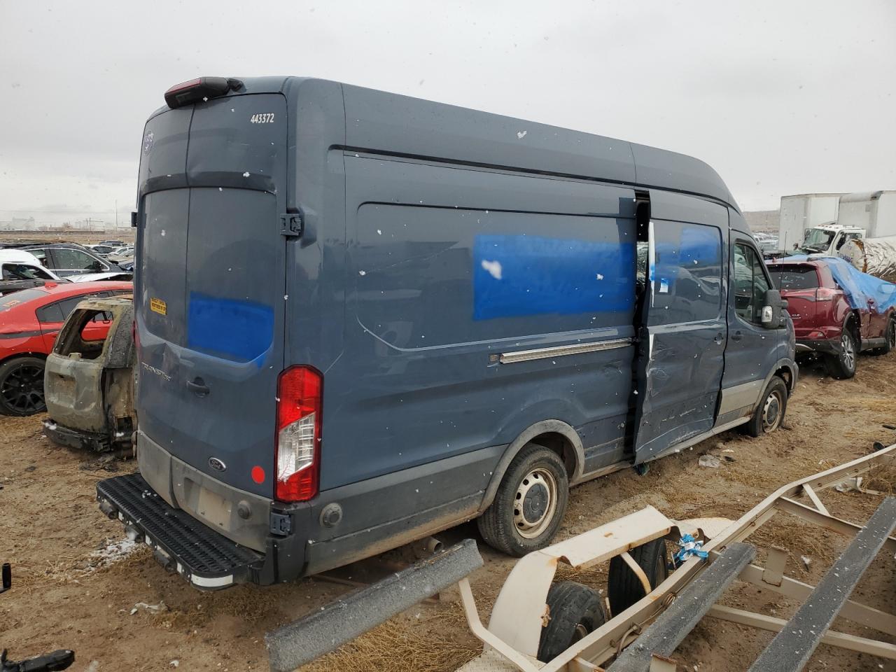 2021 Ford Transit VIN 1FTBR3X8XMKA55786 Copart auction photo, side / rear end damage thumbnail 3