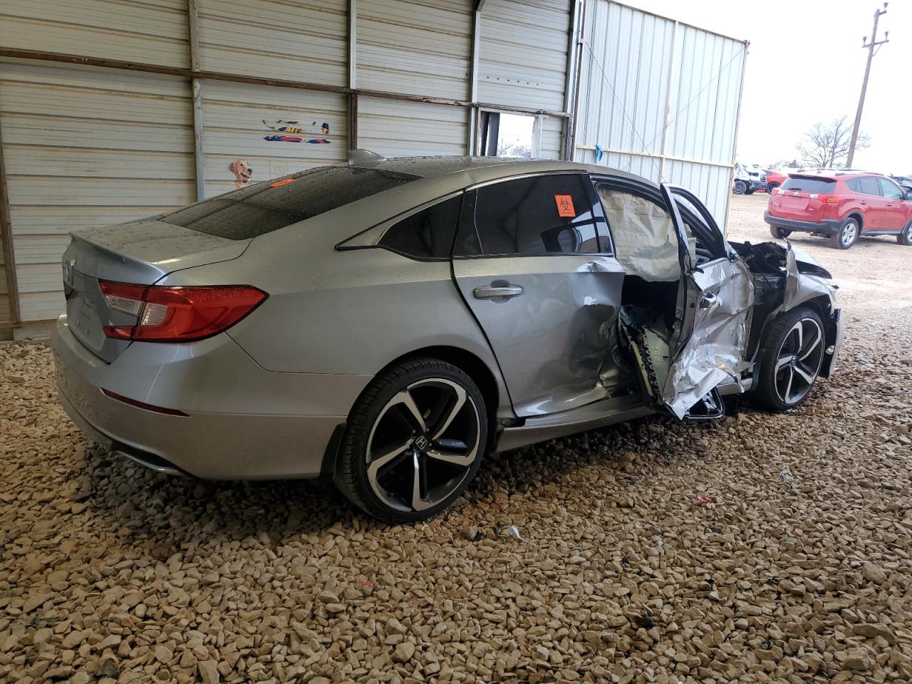 2019 Honda Accord VIN 1HGCV1F19KA130684 Copart auction photo, side / front end damage thumbnail 3