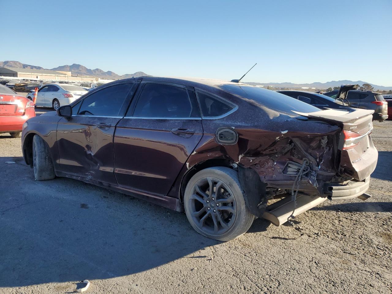 2018 Ford Fusion VIN 3FA6P0HD9JR232813 Copart auction photo, rear end / side damage thumbnail 2