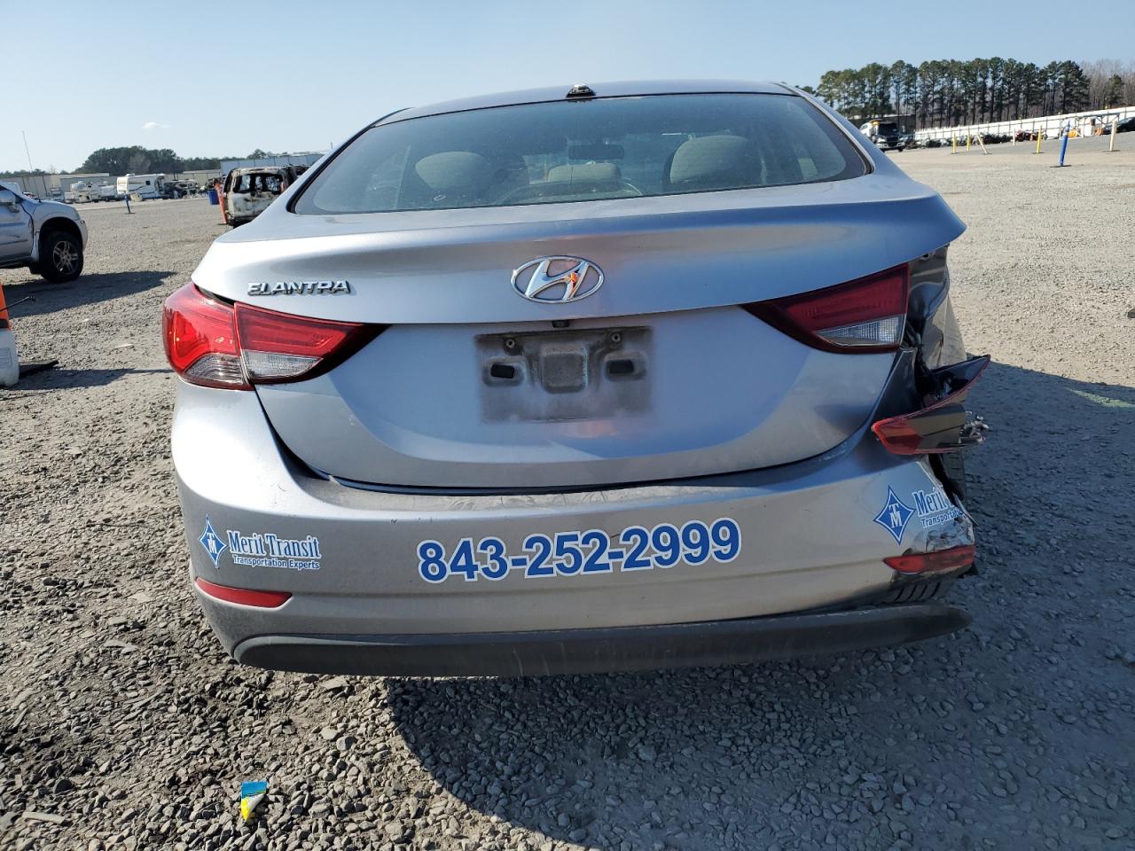 2016 Hyundai Elantra VIN 5NPDH4AE1GH713708 Copart auction photo, rear end damage thumbnail 6