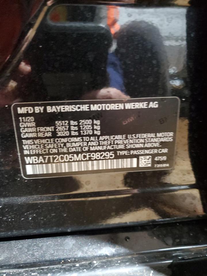 2021 BMW 7er VIN WBA7T2C05MCF98295 Copart auction photo, front end damage thumbnail 12