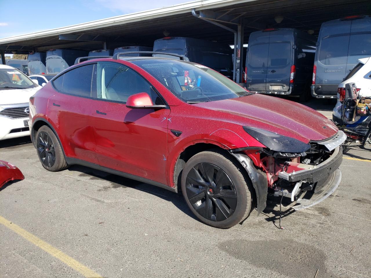 2024 Tesla Model Y VIN 7SAYGDED7RF052678 Copart auction photo, front end damage thumbnail 4