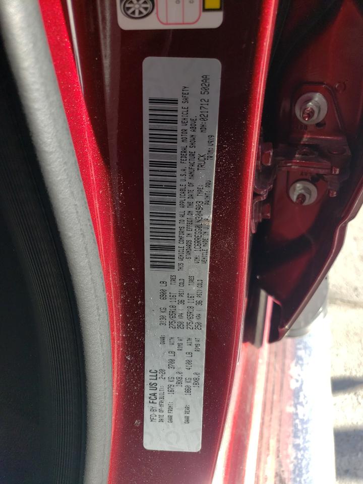 2020 RAM 1500 VIN 1C6RREGG0LN304909 Copart auction photo, front end damage thumbnail 14