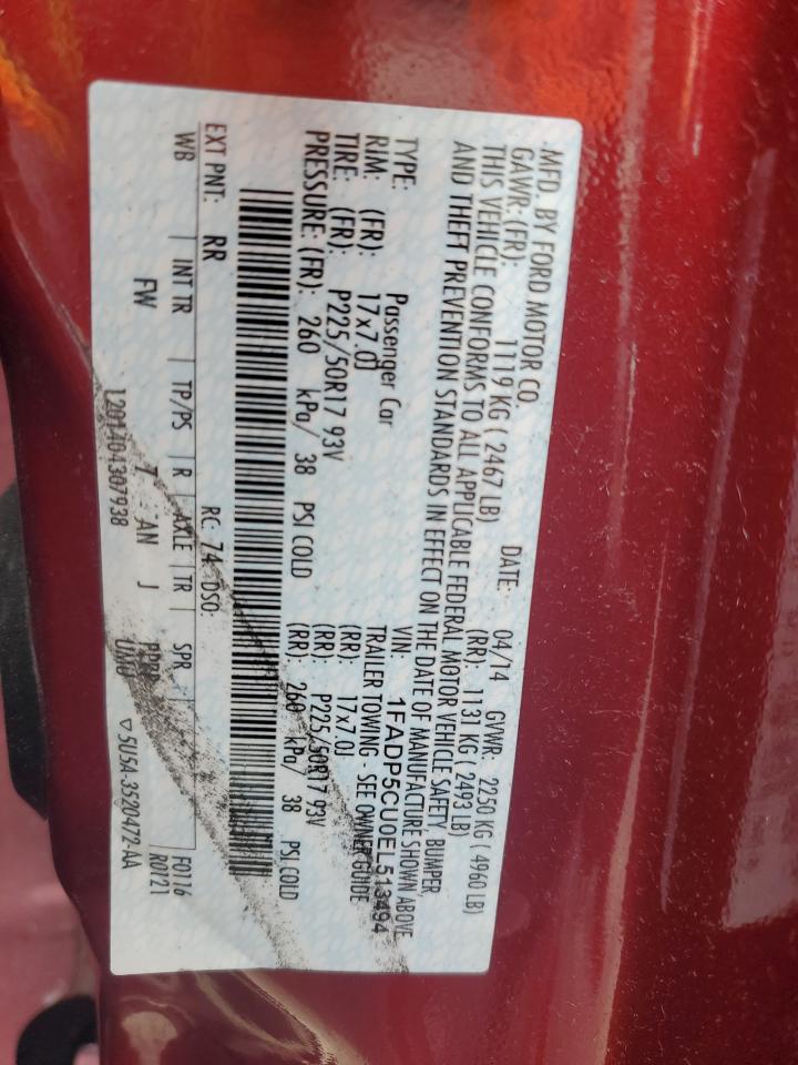 2014 Ford C-MAX VIN 1FADP5CU0EL513494 Copart auction photo, side / rear end damage thumbnail 13