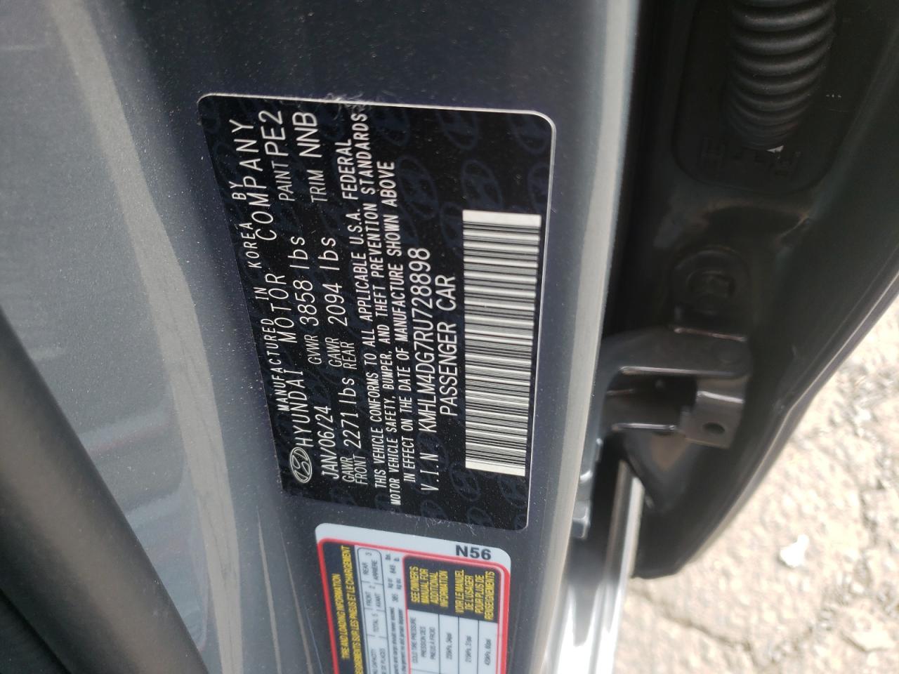 2024 Hyundai Elantra VIN KMHLM4DG7RU728898 Copart auction photo, front end damage thumbnail 15